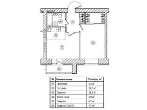 2-к квартира, вторичка, 46м2, 12/12 этаж