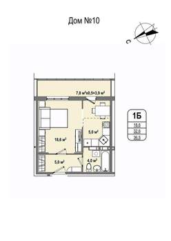 1-к квартира, строящийся дом, 37м2, 8/16 этаж
