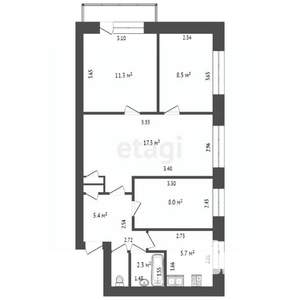 4-к квартира, вторичка, 61м2, 4/5 этаж