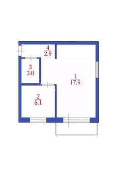 1-к квартира, вторичка, 30м2, 3/5 этаж
