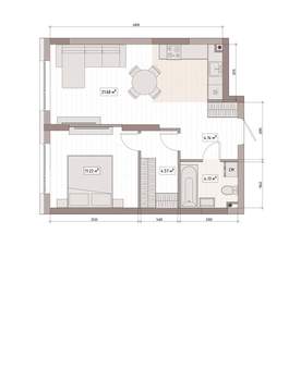 2-к квартира, вторичка, 47м2, 2/15 этаж