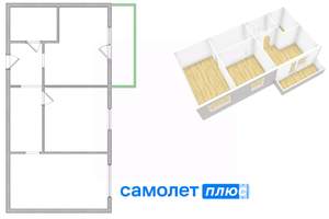 2-к квартира, вторичка, 53м2, 14/16 этаж