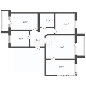 4-к квартира, вторичка, 83м2, 3/5 этаж