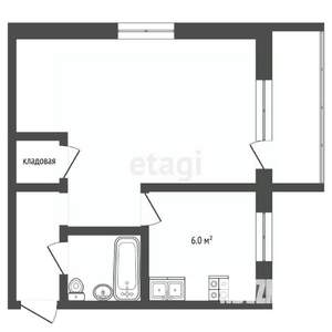 1-к квартира, вторичка, 30м2, 5/5 этаж