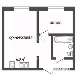 1-к квартира, вторичка, 32м2, 1/5 этаж