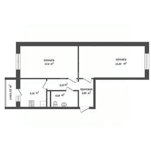 2-к квартира, вторичка, 52м2, 4/9 этаж