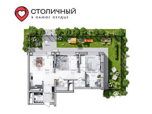 2-к квартира, вторичка, 99м2, 2/25 этаж