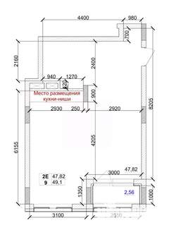 2-к квартира, строящийся дом, 49м2, 2/15 этаж