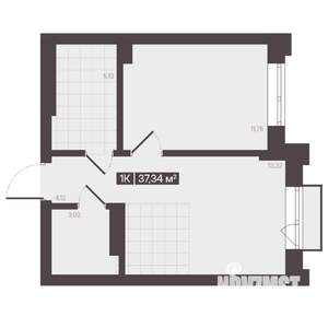 1-к квартира, строящийся дом, 37м2, 8/16 этаж