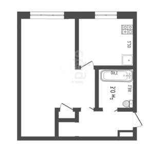 1-к квартира, вторичка, 30м2, 1/5 этаж
