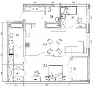 3-к квартира, вторичка, 87м2, 7/8 этаж