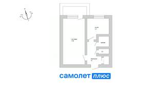 1-к квартира, вторичка, 31м2, 4/5 этаж