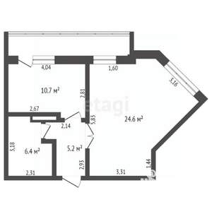 1-к квартира, вторичка, 47м2, 6/10 этаж
