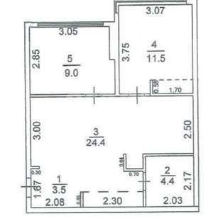 3-к квартира, вторичка, 53м2, 6/15 этаж