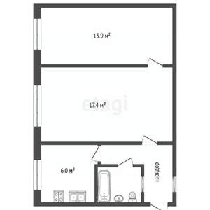 2-к квартира, вторичка, 46м2, 2/5 этаж