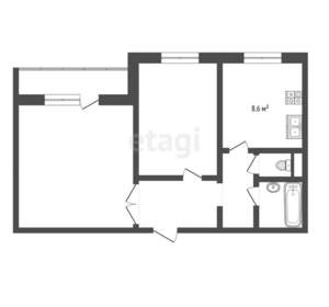 2-к квартира, вторичка, 50м2, 2/9 этаж