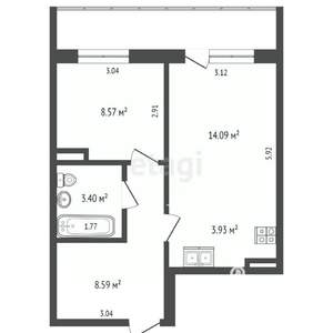 1-к квартира, вторичка, 43м2, 2/10 этаж