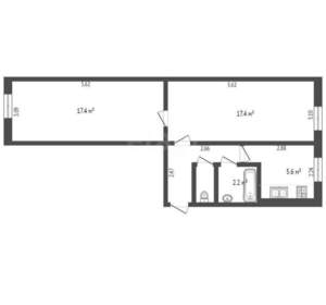 2-к квартира, вторичка, 48м2, 1/5 этаж