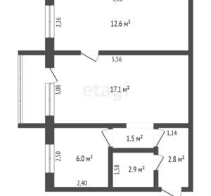 2-к квартира, вторичка, 43м2, 2/5 этаж