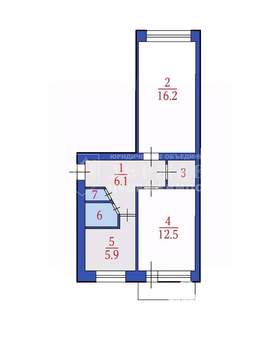 2-к квартира, вторичка, 48м2, 2/5 этаж