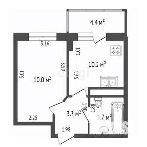 1-к квартира, вторичка, 32м2, 16/18 этаж