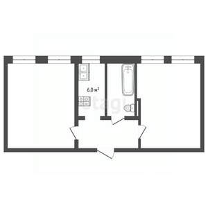 2-к квартира, вторичка, 49м2, 2/2 этаж