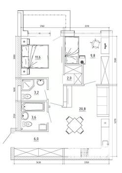 2-к квартира, вторичка, 63м2, 3/8 этаж