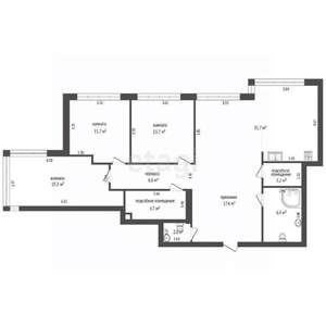 4-к квартира, вторичка, 112м2, 6/14 этаж
