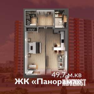 1-к квартира, строящийся дом, 50м2, 3/17 этаж