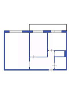 2-к квартира, вторичка, 52м2, 2/5 этаж