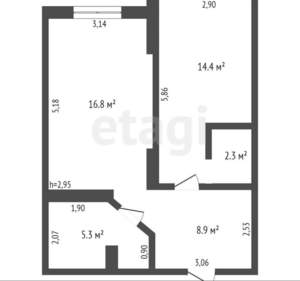 2-к квартира, вторичка, 50м2, 4/5 этаж