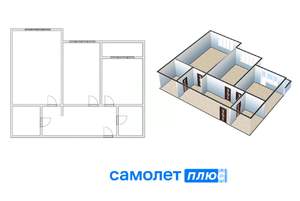 2-к квартира, вторичка, 76м2, 7/9 этаж
