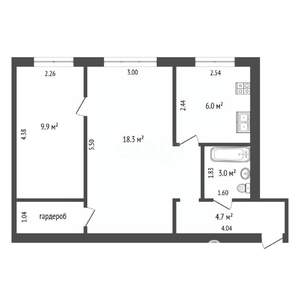 2-к квартира, вторичка, 44м2, 2/5 этаж