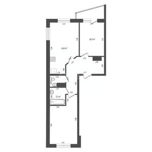 2-к квартира, вторичка, 58м2, 5/12 этаж
