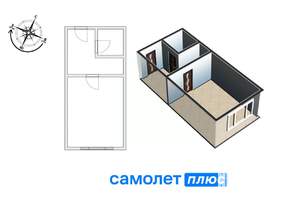 1-к квартира, вторичка, 23м2, 1/5 этаж