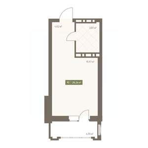 Студия квартира, вторичка, 26м2, 9/16 этаж