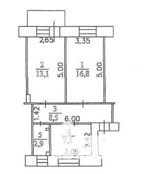 2-к квартира, вторичка, 49м2, 2/2 этаж