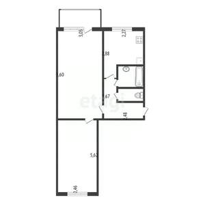 2-к квартира, вторичка, 44м2, 5/5 этаж