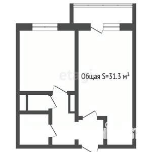 1-к квартира, вторичка, 31м2, 6/9 этаж