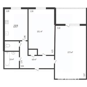 2-к квартира, вторичка, 63м2, 2/10 этаж