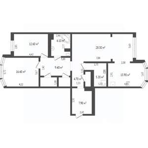 3-к квартира, вторичка, 104м2, 8/12 этаж