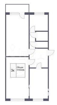 3-к квартира, вторичка, 62м2, 4/5 этаж