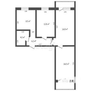 3-к квартира, вторичка, 65м2, 5/9 этаж