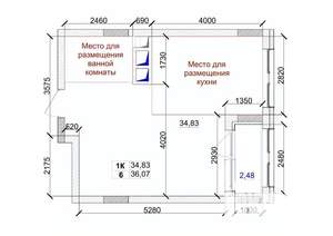 1-к квартира, вторичка, 36м2, 6/15 этаж