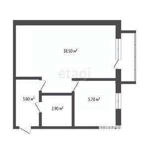 1-к квартира, вторичка, 33м2, 3/5 этаж