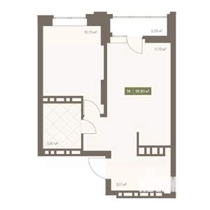 1-к квартира, вторичка, 39м2, 11/16 этаж