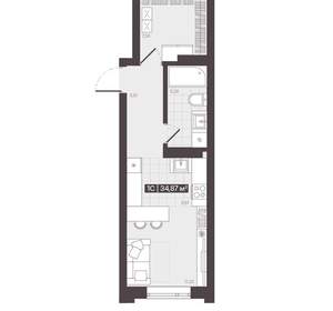 1-к квартира, вторичка, 35м2, 8/16 этаж