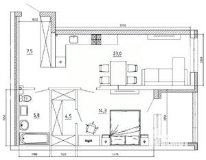 2-к квартира, вторичка, 63м2, 5/8 этаж