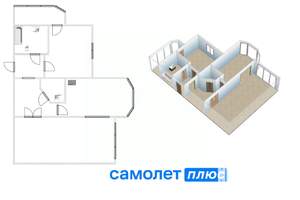 2-к квартира, вторичка, 82м2, 4/9 этаж