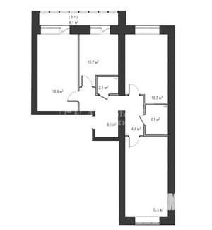 3-к квартира, вторичка, 86м2, 9/12 этаж